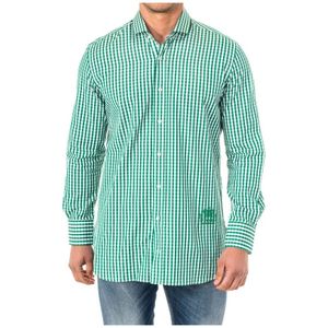 La Martina - Geruit Overhemd - Groen - Wit - 85% Katoen - 15% Cashmere