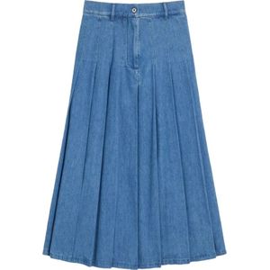 Weekend Max Mara, Dames, Rokken, Blauw, Maat: XS Katoen,