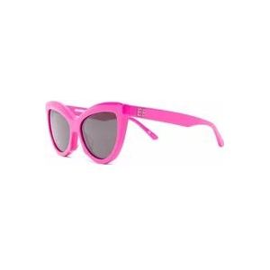 Balenciaga Paarse zonnebril met originele accessoires , Pink , Dames , Maat: 57 MM
