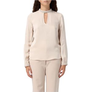 Twinset, Dames, Blouses & Shirts, Beige, Maat: S Viscose,