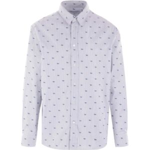 Maison Kitsuné, Heren, Overhemden, Blauw, Maat: S Katoen,