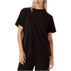 Selected Femme - Slfanja Boxy TEE - T-shirt - Zwart - Polyester