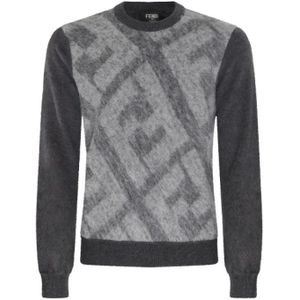 Fendi, Heren, Truien, Grijs, Maat: M
