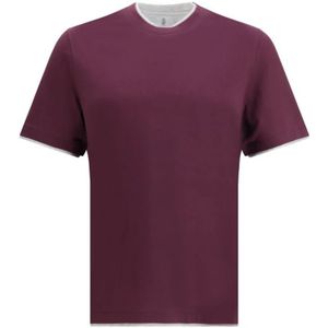 Brunello Cucinelli, Heren, Tops, Rood, Maat: S Katoen,
