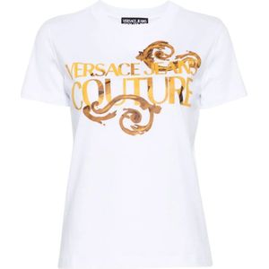 Versace Jeans Couture, Dames, Tops, Wit, Maat: S