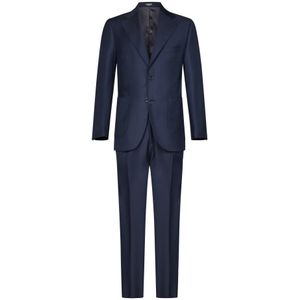 Franzese Collection, Heren, Pakken, Blauw, Maat: S Wol,