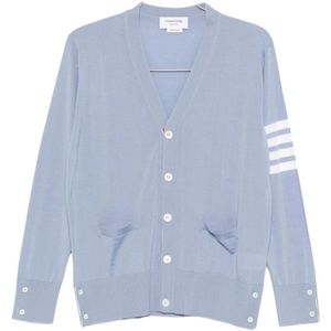 Thom Browne, Heren, Truien, Blauw, Maat: XL Wol,