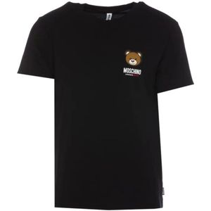 Moschino, Dames, Tops, Zwart, Maat: S Katoen,