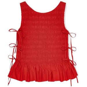 Ganni, Dames, Tops, Rood, Maat: XS Katoen,