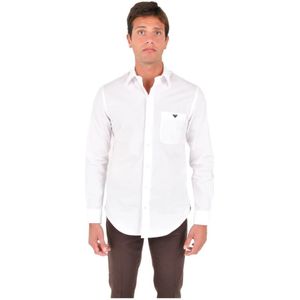 Emporio Armani, Heren, Overhemden, Wit, Maat: S Katoen,