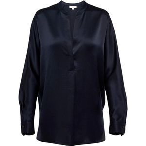 Vince, Dames, Blouses & Shirts, Blauw, Maat: XS Zijde,
