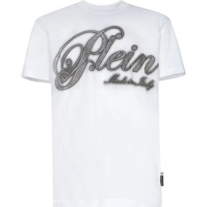 Philipp Plein, Heren, Tops, Wit, Maat: M Katoen,