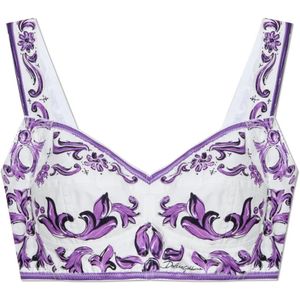 Dolce & Gabbana, Dames, Tops, Paars, Maat: 3XS Katoen,