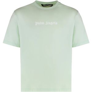 Palm Angels, Heren, Tops, Groen, Maat: M Katoen,