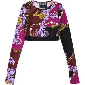 Versace Jeans Couture, Dames, Tops, Paars, Maat: S Nylon,