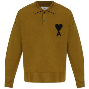 Ami Paris, unisex, Truien, Groen, Maat: XS Wol,