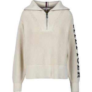 Tommy Hilfiger, Dames, Truien, Beige, Maat: XS Katoen,