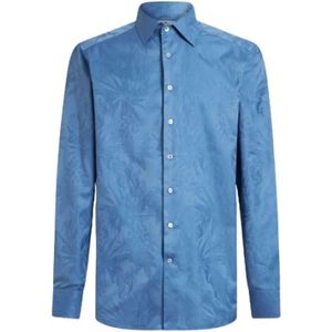 Etro, Heren, Overhemden, Blauw, Maat: 4XL Katoen,