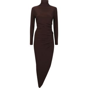 Norma Kamali, Dames, Jurken, Bruin, Maat: XS Spandex,