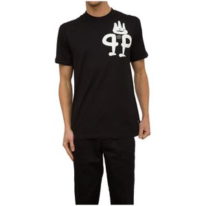 Philipp Plein, Heren, Tops, Zwart, Maat: L Katoen,