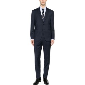Hugo, Heren, Pakken, Blauw, Maat: M Wol,