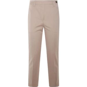 Brunello Cucinelli, Dames, Broeken, Beige, Maat: XS Katoen,