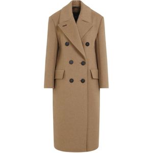 Max Mara, Dames, Mantels, Beige, Maat: XS Wol,