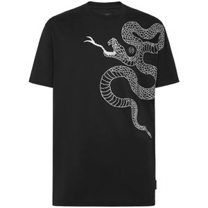 Philipp Plein, Heren, Tops, Zwart, Maat: XS Katoen,