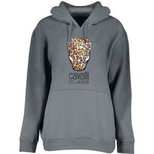 Cavalli Class, Dames, Sweatshirts & Hoodies, Grijs, Maat: 2XL Fleece,