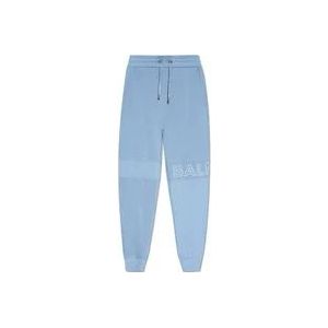 Balmain Sweatpants met logo , Blue , Heren , Maat: 2XL