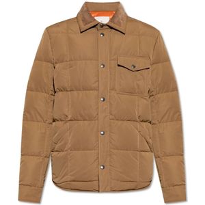 Moncler, Heren, Jassen, Bruin, Maat: 2XL Corduroy,