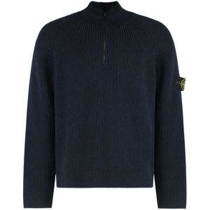Stone Island, Heren, Truien, Blauw, Maat: XL Katoen,