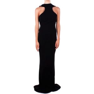 Elisabetta Franchi, Dames, Jurken, Zwart, Maat: XL Viscose,