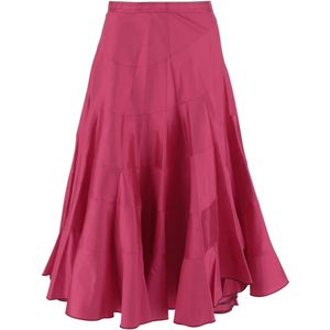 Tory Burch, Dames, Rokken, Roze, Maat: XS Zijde,