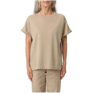 Brunello Cucinelli, Dames, Tops, Beige, Maat: M
