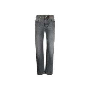Gucci Oversized Katoenen Jeans voor Vrouwen , Gray , Dames , Maat: W25