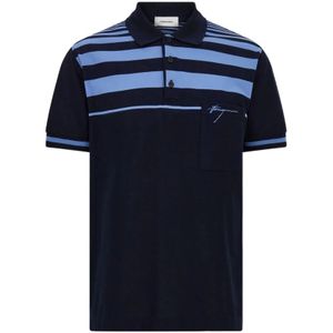 Ferragamo, Heren, Tops, Blauw, Maat: M Katoen,