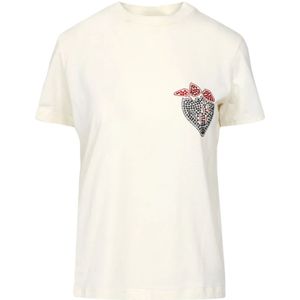 Msgm, Dames, Tops, Wit, Maat: S Denim,