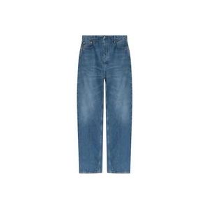 Gucci Blauwe Katoenen Jeans met Riemlussen , Blue , Dames , Maat: W27
