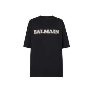 Balmain T-shirts , Black , Heren , Maat: L