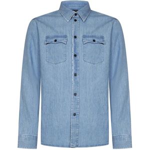 Tom Ford, Heren, Overhemden, Blauw, Maat: M Katoen,