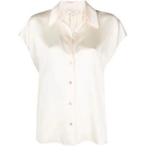 Vince, Dames, Blouses & Shirts, Beige, Maat: L Zijde,