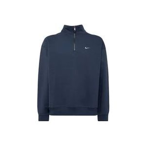 Nike Sweatshirt met Trechterkraag in Effen Kleur , Blue , Heren , Maat: S