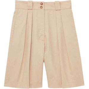 Ines de la Fressange Paris, Dames, Korte broeken, Beige, Maat: 2XS Katoen,