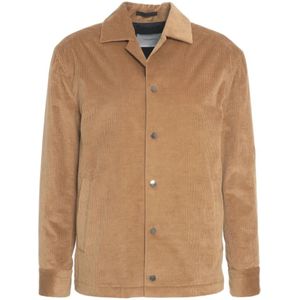 Paolo Pecora, Heren, Jassen, Bruin, Maat: XL Corduroy,