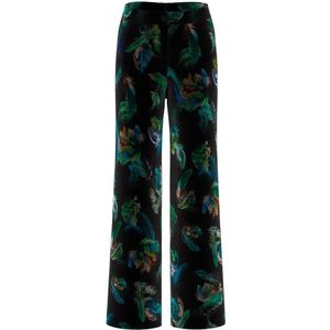Marc Cain, Dames, Broeken, Zwart, Maat: M Velours,