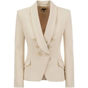 Elisabetta Franchi, Dames, Jassen, Bruin, Maat: XS Satijn,
