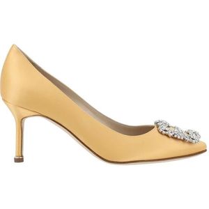 Manolo Blahnik, Dames, Schoenen, Geel, Maat: 37 EU Zijde,