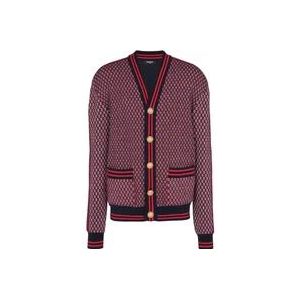 Balmain Monogram Wol Cardigan , Blue , Heren , Maat: M