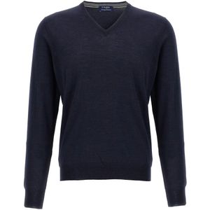 Barba, Heren, Truien, Blauw, Maat: 3XL Zijde,